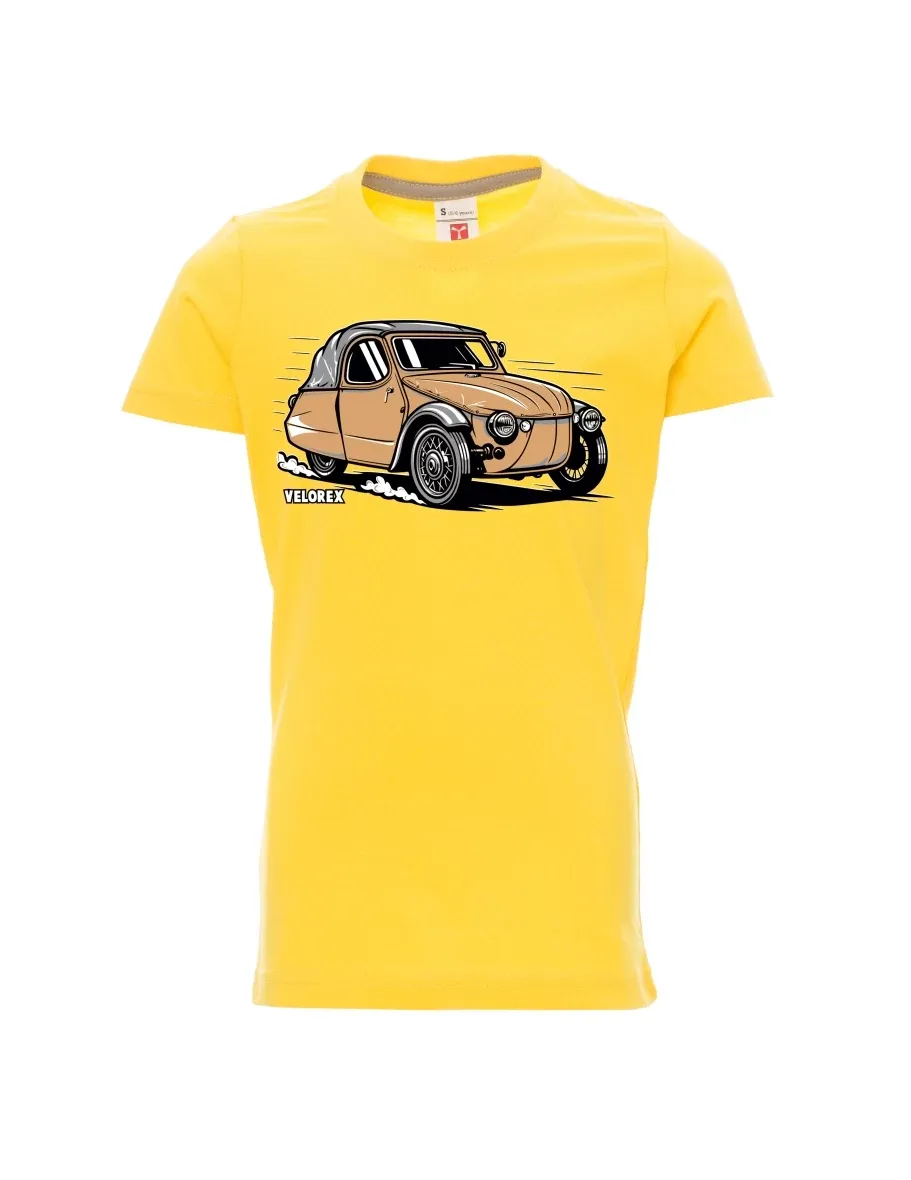 Žluté detské tričko Automobil Velorex