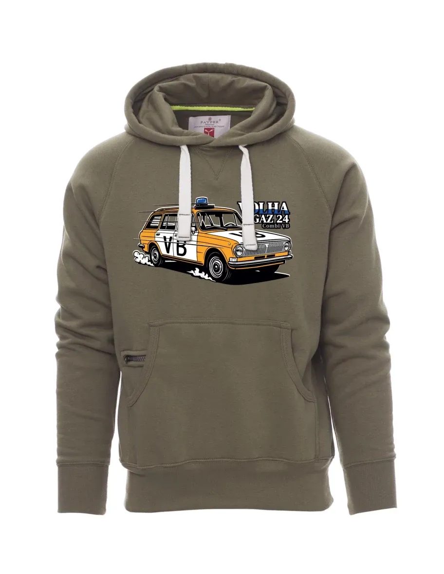 Khaki pánská mikina Automobil Volha GAZ 24 VB