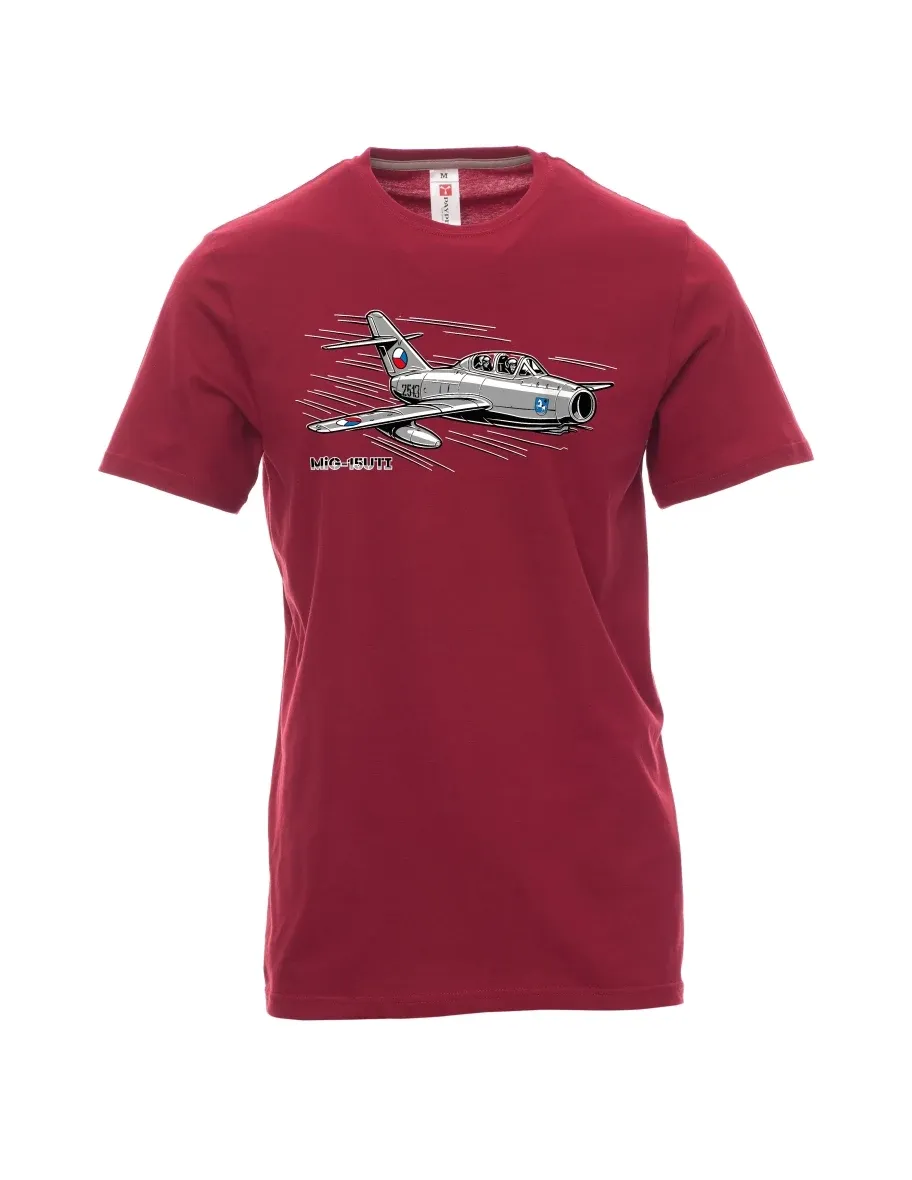 Tmavě červené pánské tričko Lietadlo MiG-15UTI