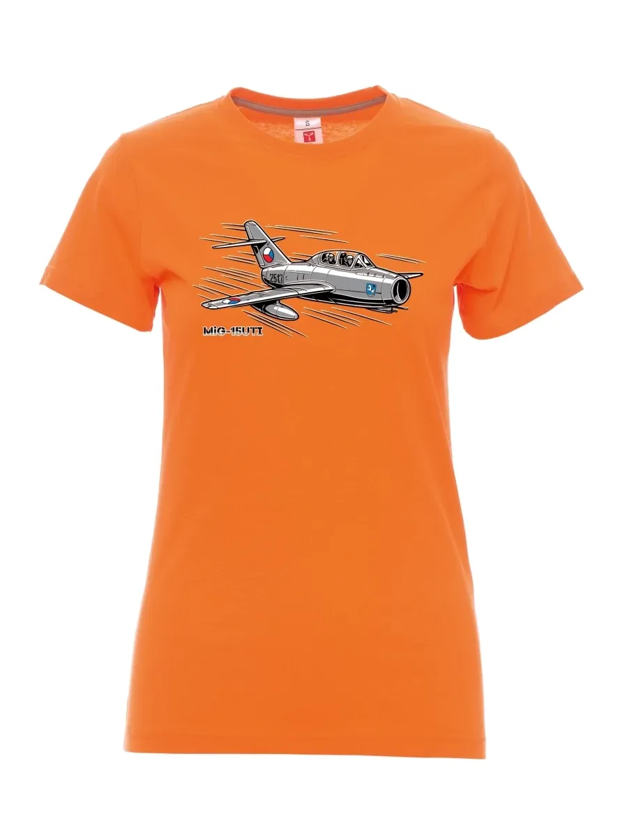 Oranžové dámské tričko Lietadlo MiG-15UTI