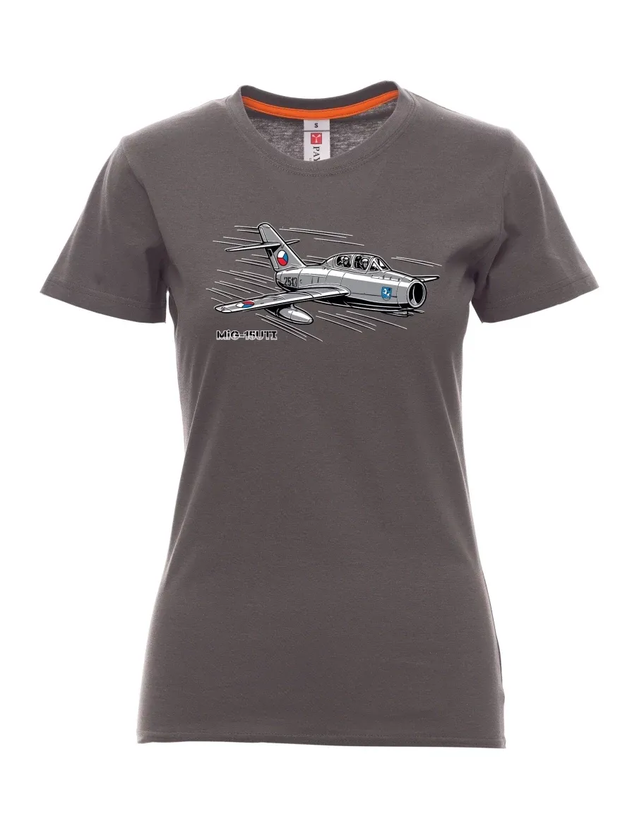 Kouřové dámské tričko Lietadlo MiG-15UTI