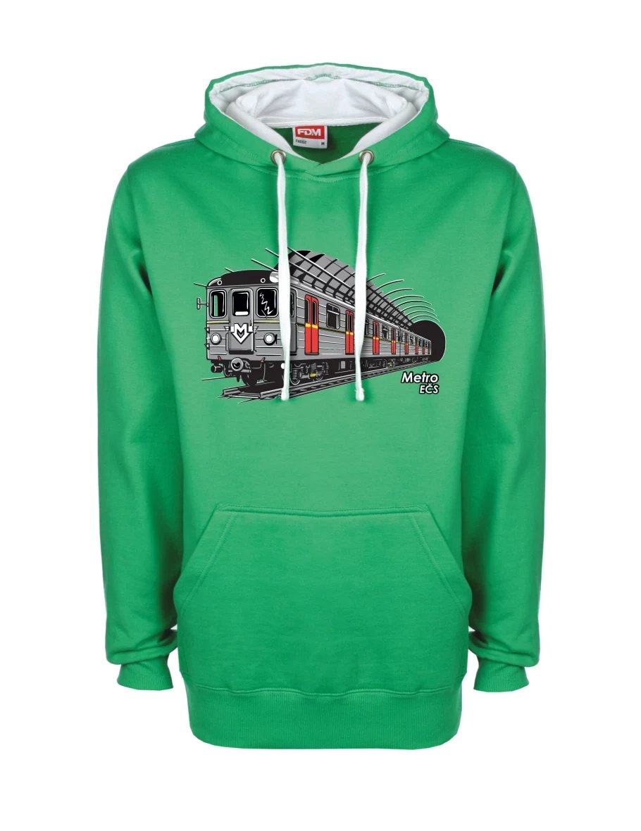 Bílo-zelená mikina Metro EČS