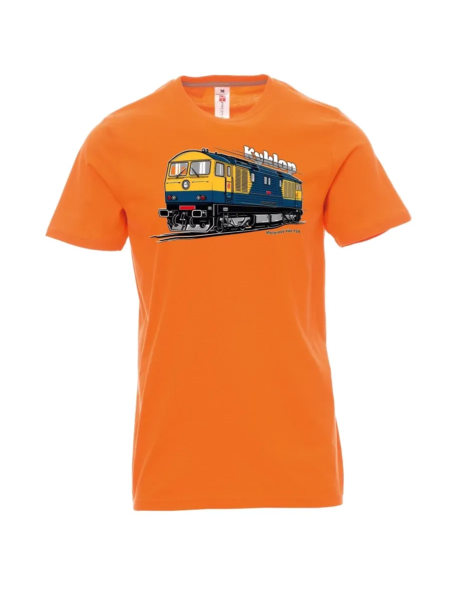 Oranžové pánské tričko Motorový vozeň 759 „Kyklop“