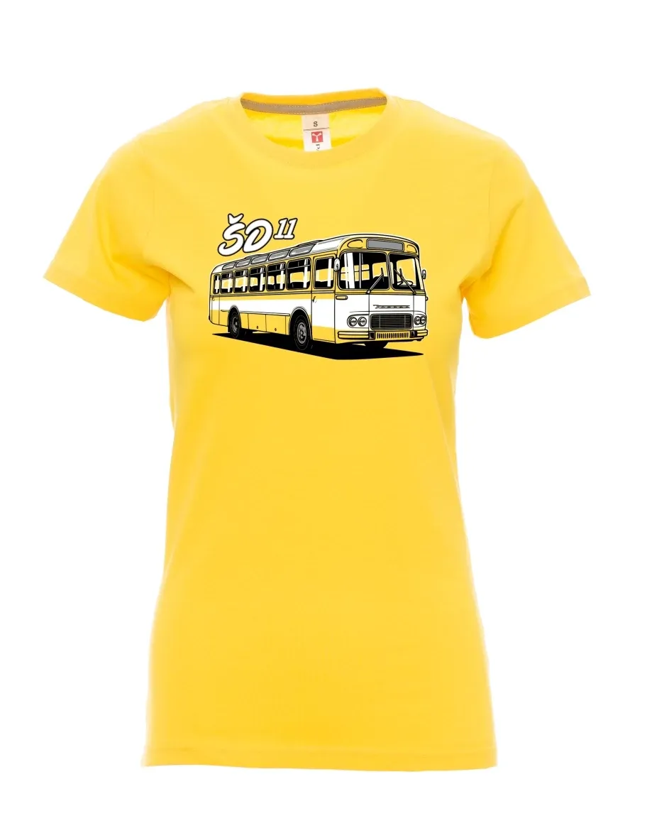 Žluté dámské tričko Autobus ŠD 11