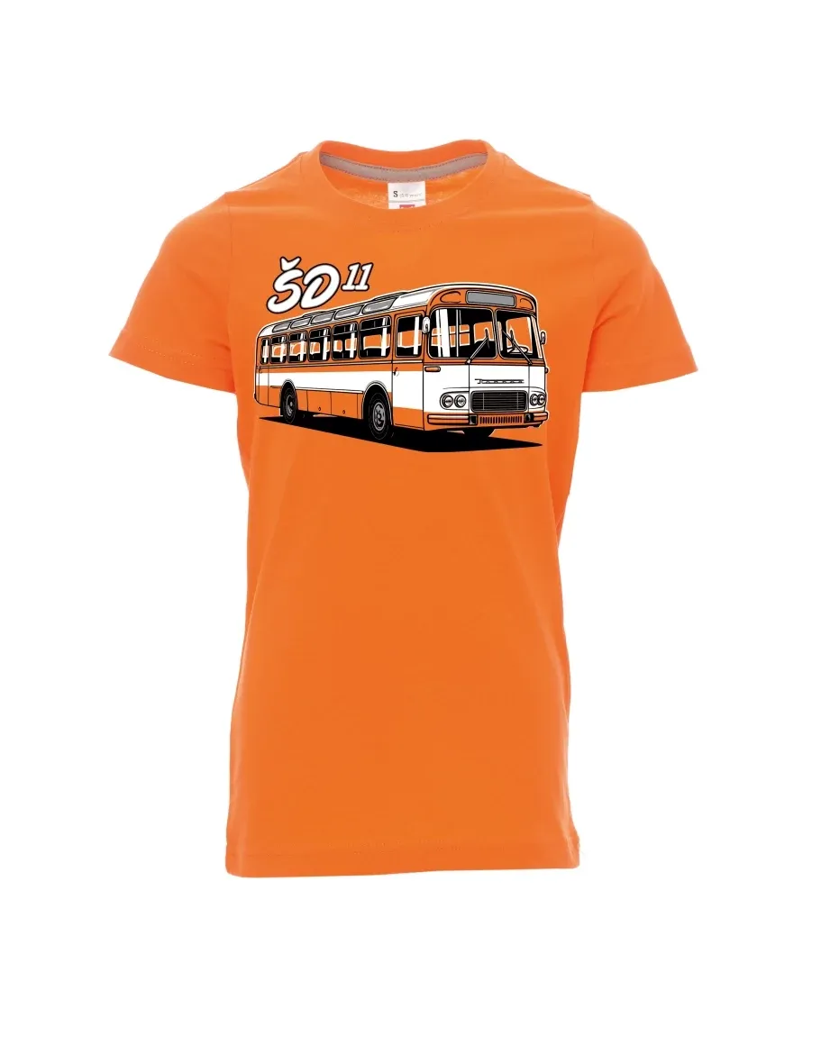 Oranžové detské tričko Autobus ŠD 11
