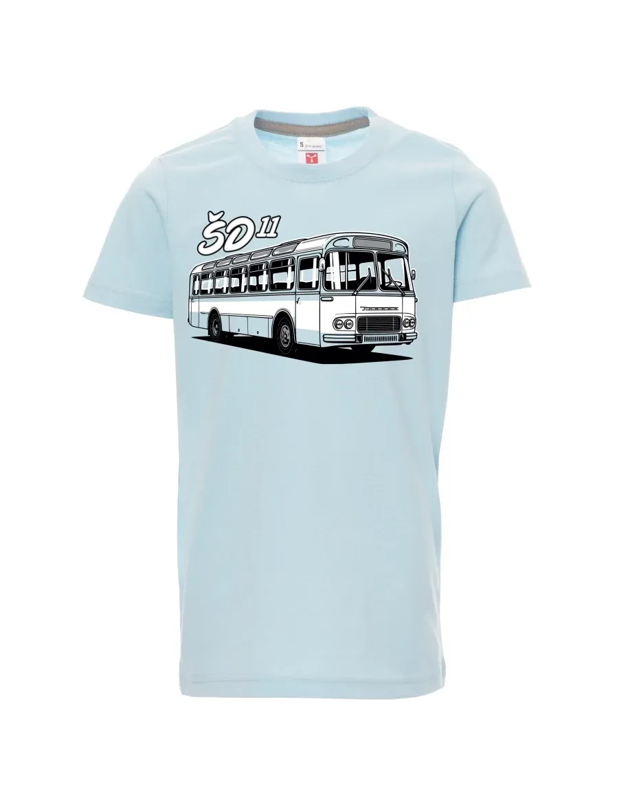 Bledě modré detské tričko Autobus ŠD 11