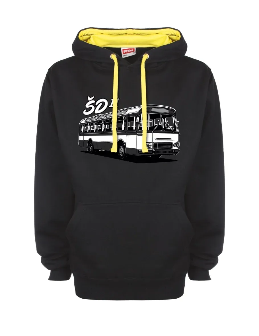 Žluto-černá mikina s Autobus ŠD 11