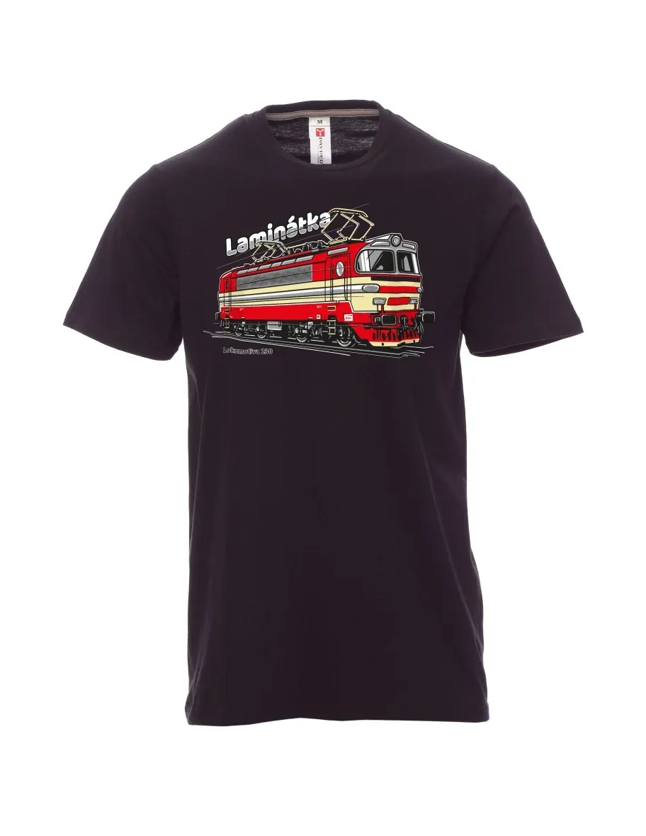Černé pánské tričko Lokomotíva 230 „Laminátka“