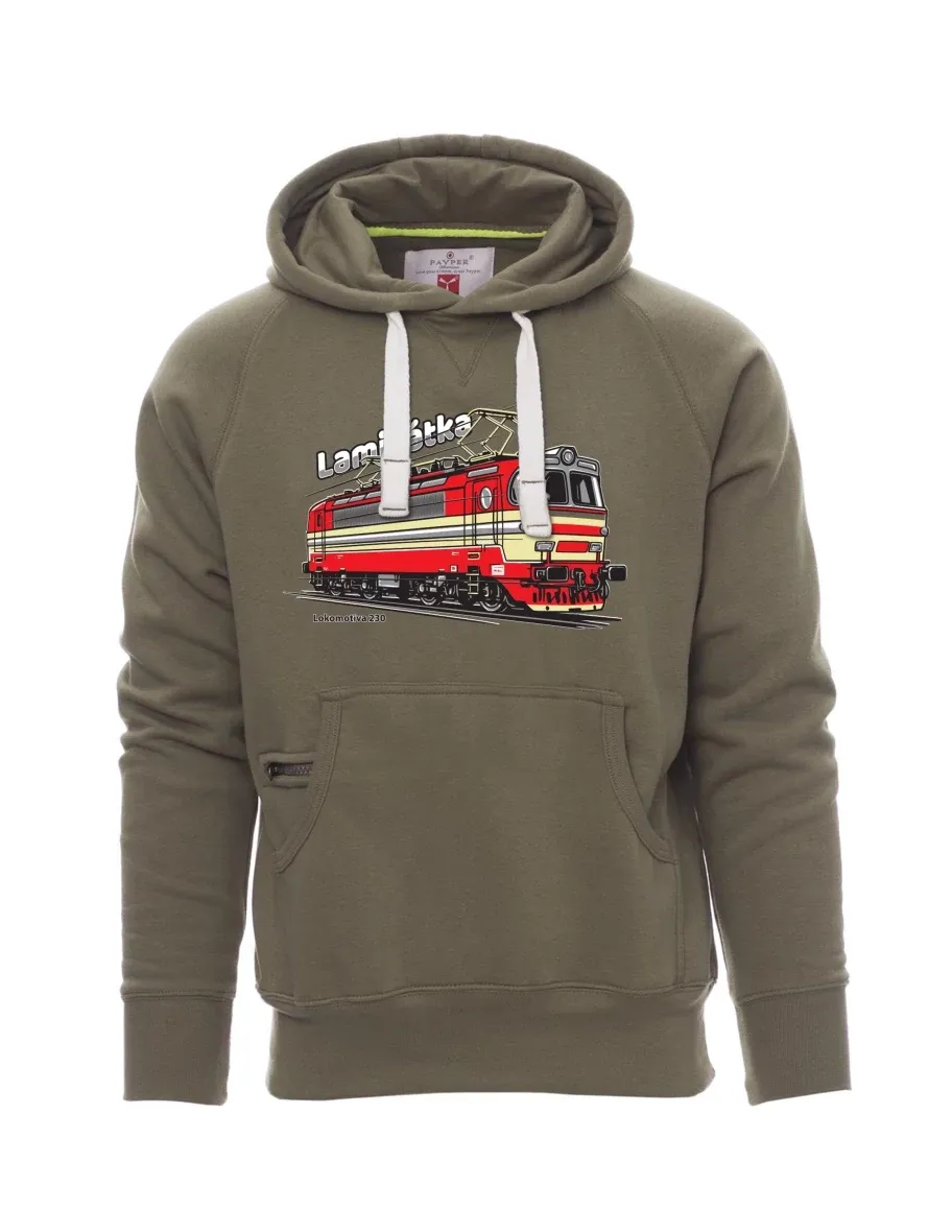 Khaki pánská mikina Lokomotíva 230 „Laminátka“