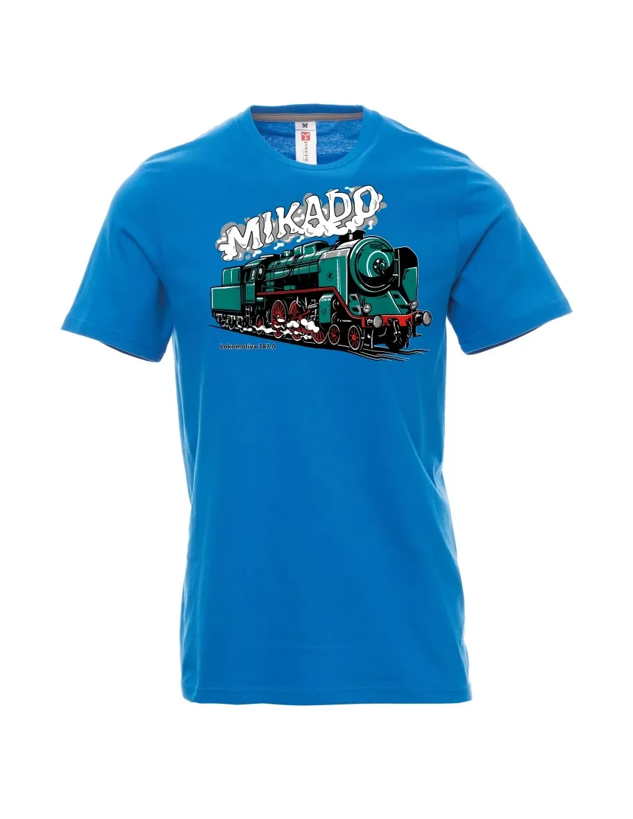Světle modré pánské tričko Lokomotíva 387.0 „MIKADO“