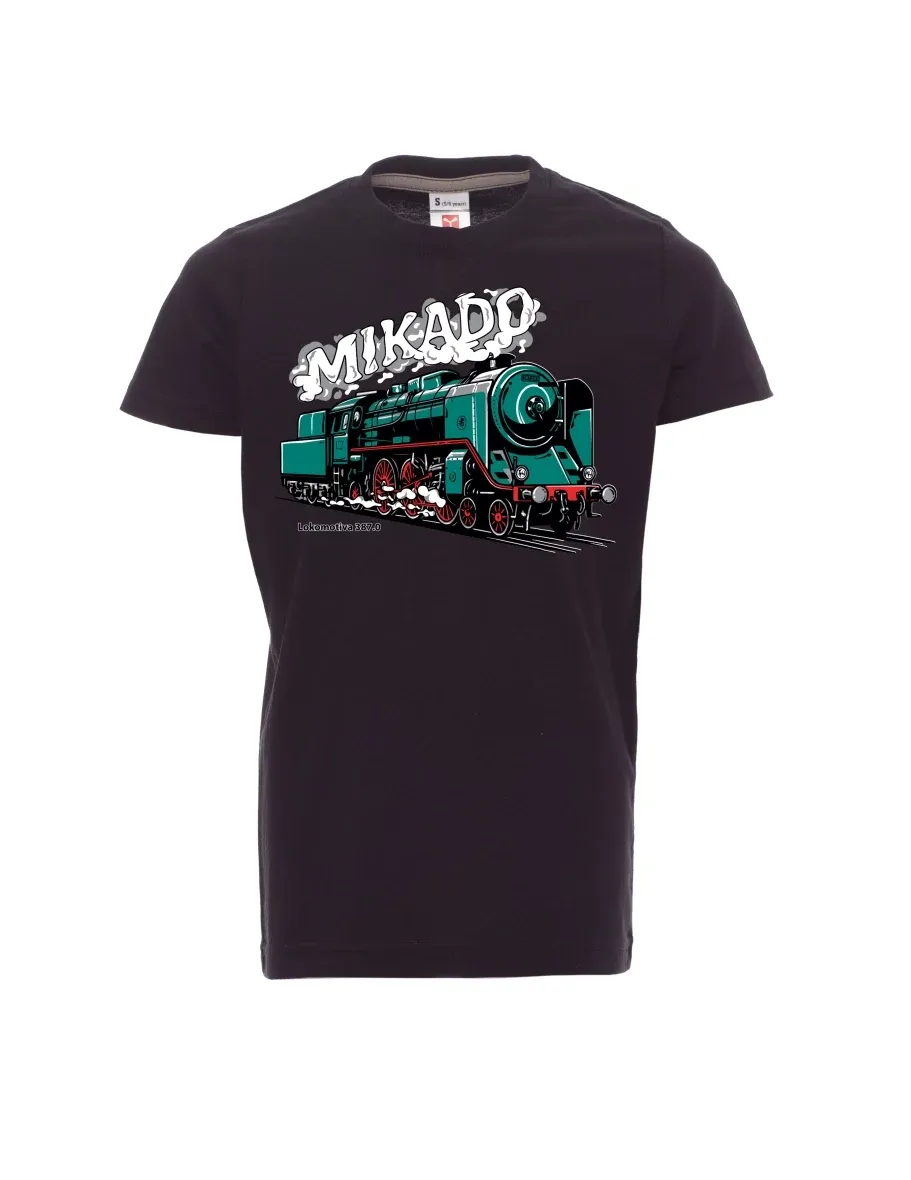 Černé detské tričko Lokomotíva 387.0 „MIKADO“