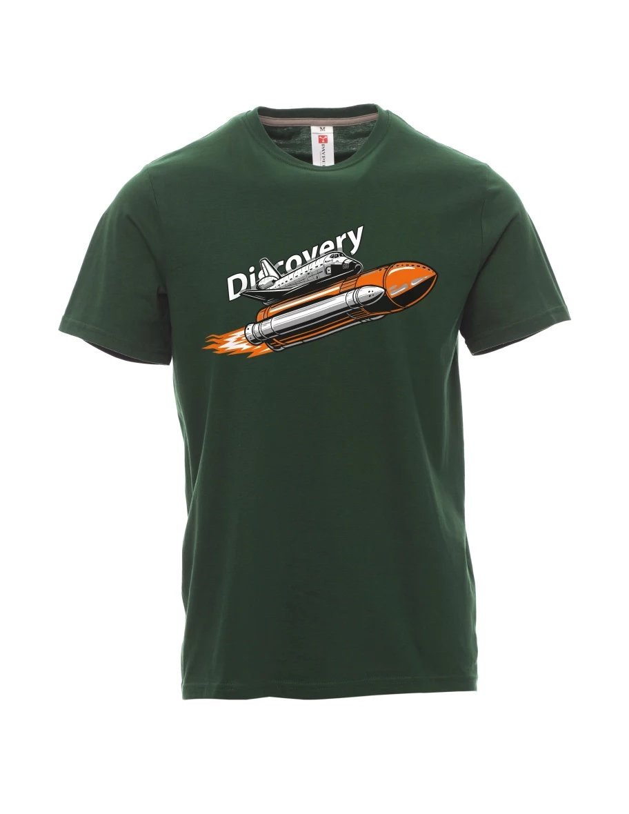 Tmavozelené pánské tričko Raketoplán Discovery