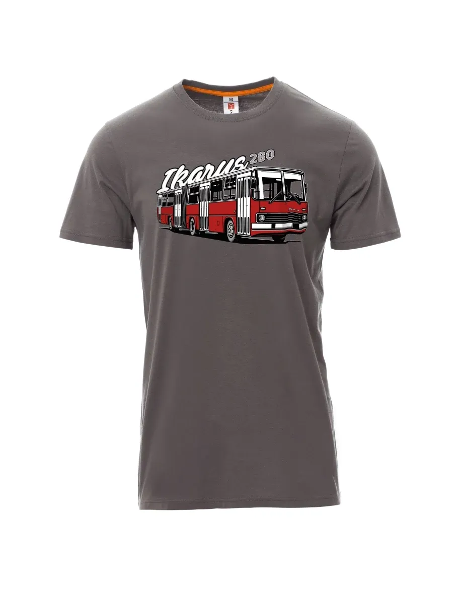 Šedé pánské tričko Autobus Ikarus 280
