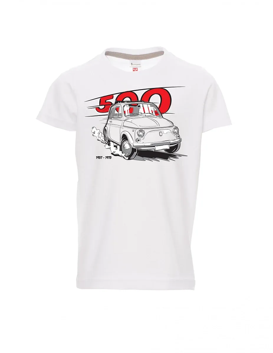 Bílé detské tričko s veteránom 500