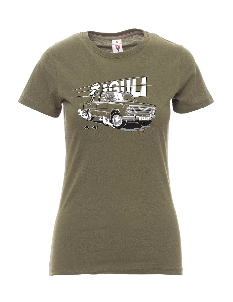 Khaki dámské tričko Lada-Žiguli
