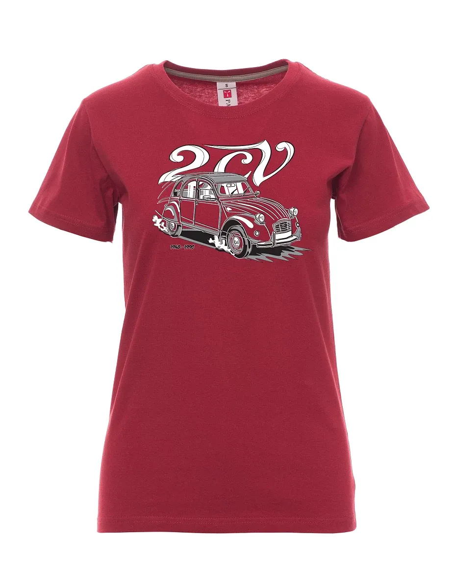 Bordó dámské tričko 2CV