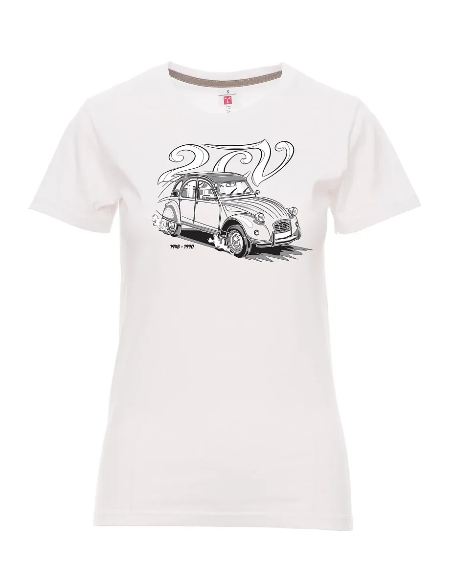 Bílé dámské tričko 2CV