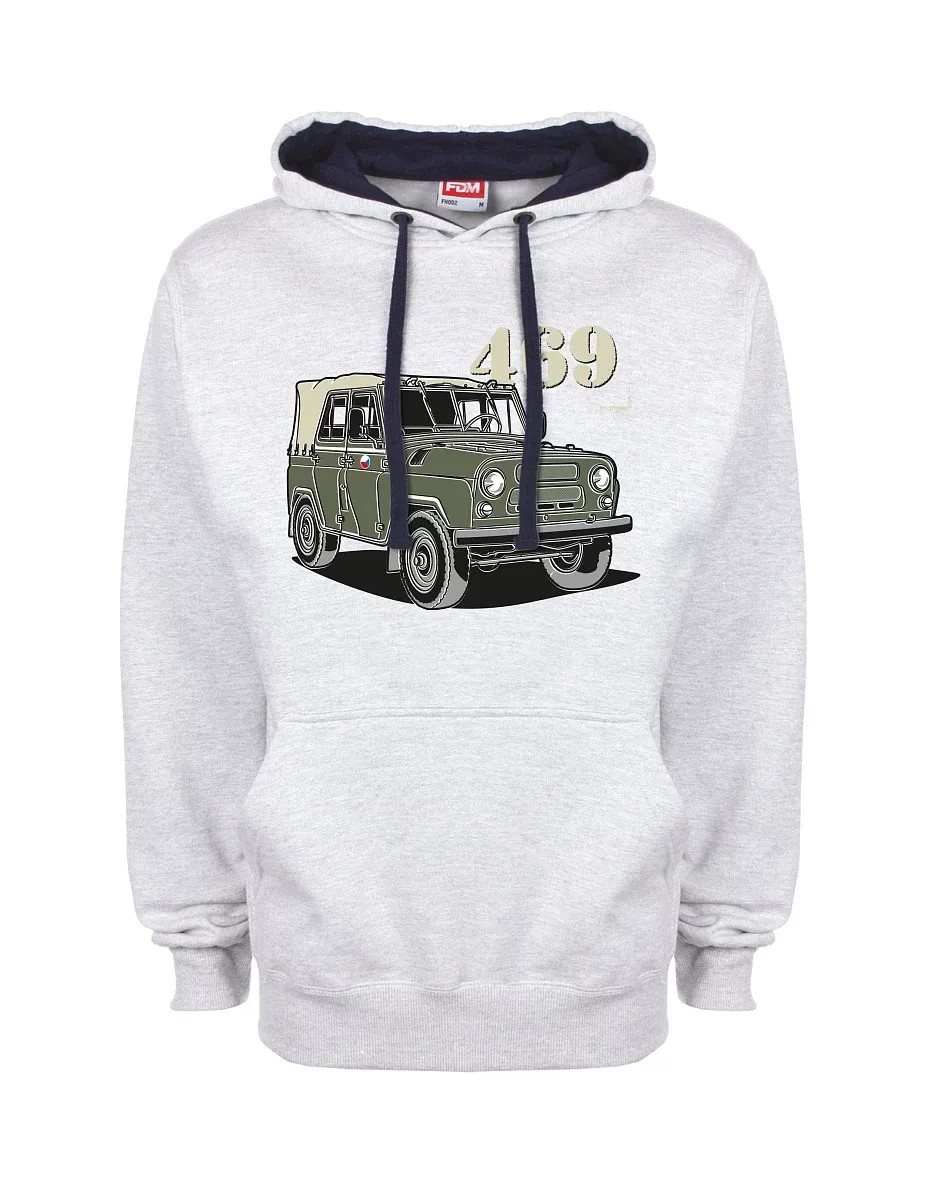Modro-šedá mikina UAZ 469 ČS vlajka