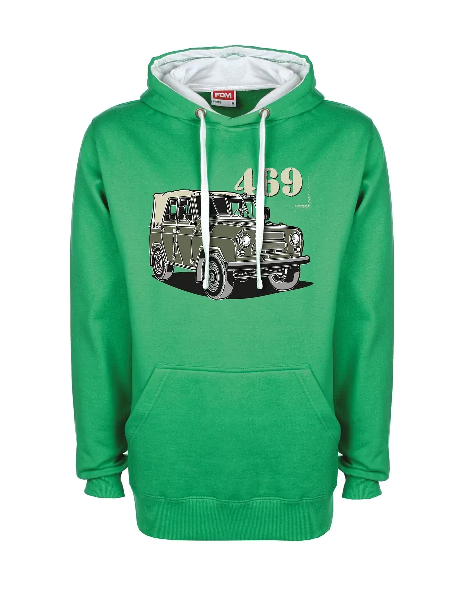 Bílo-zelená mikina UAZ 469
