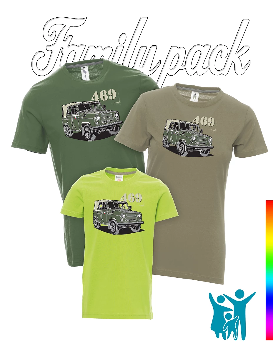 Rodinný set triček UAZ 469 ČS vlajka