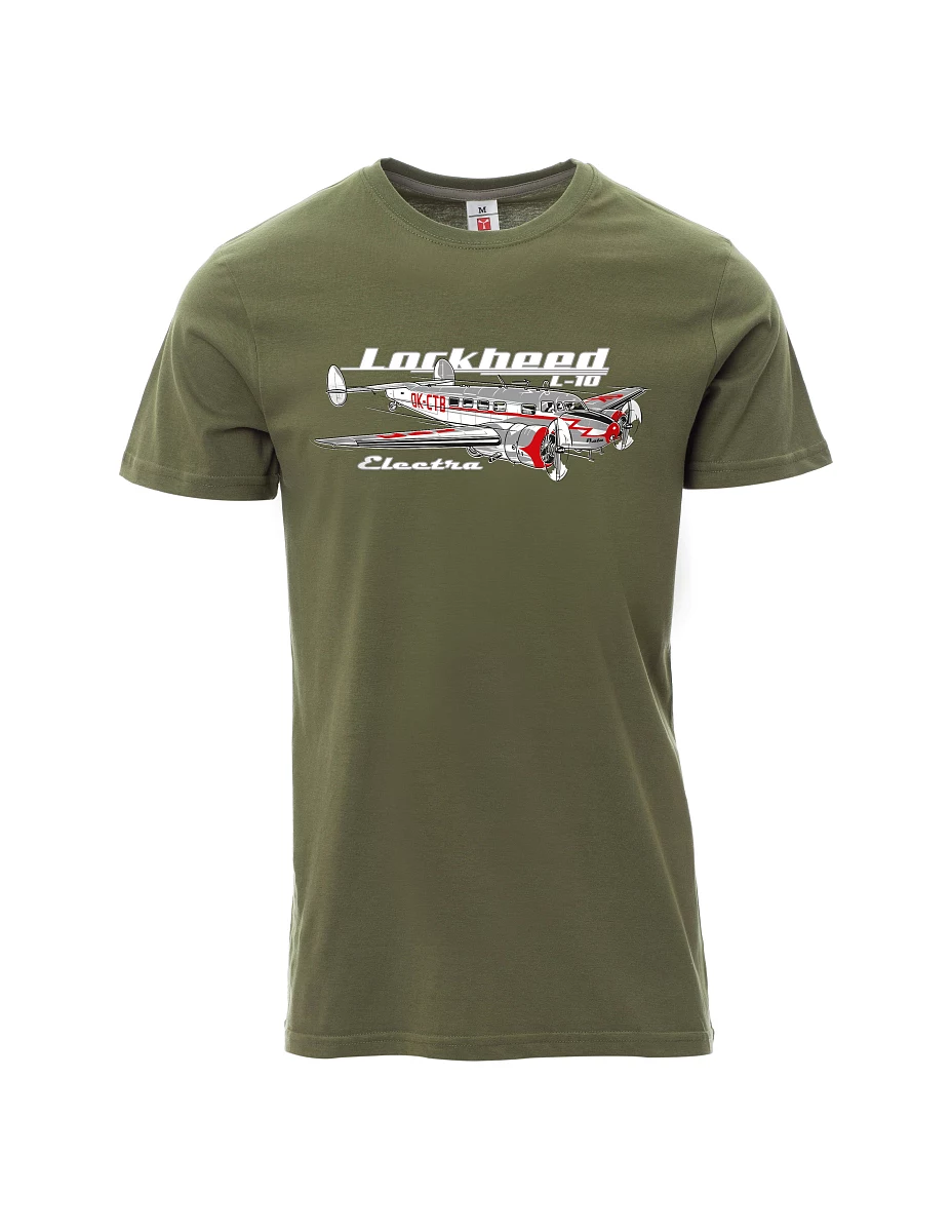 Khaki pánské tričko Lockheed L-10 Electra
