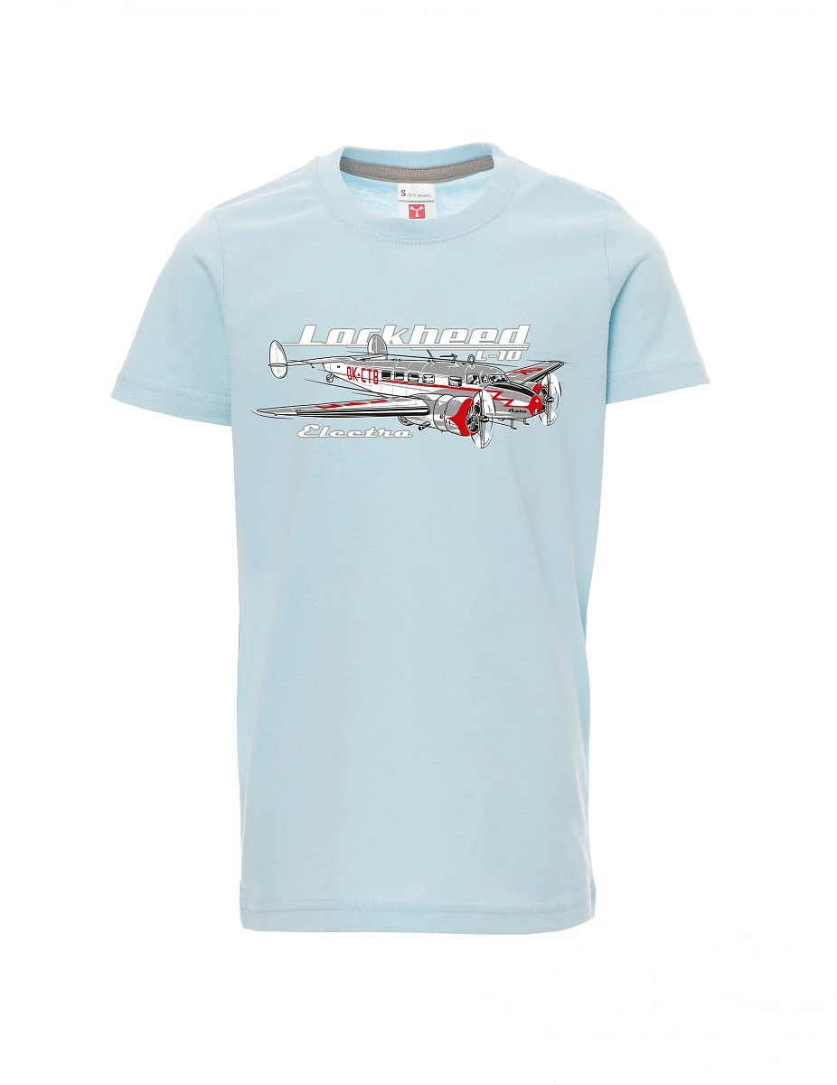 Bledě modré detské tričko Lockheed L-10 Electra