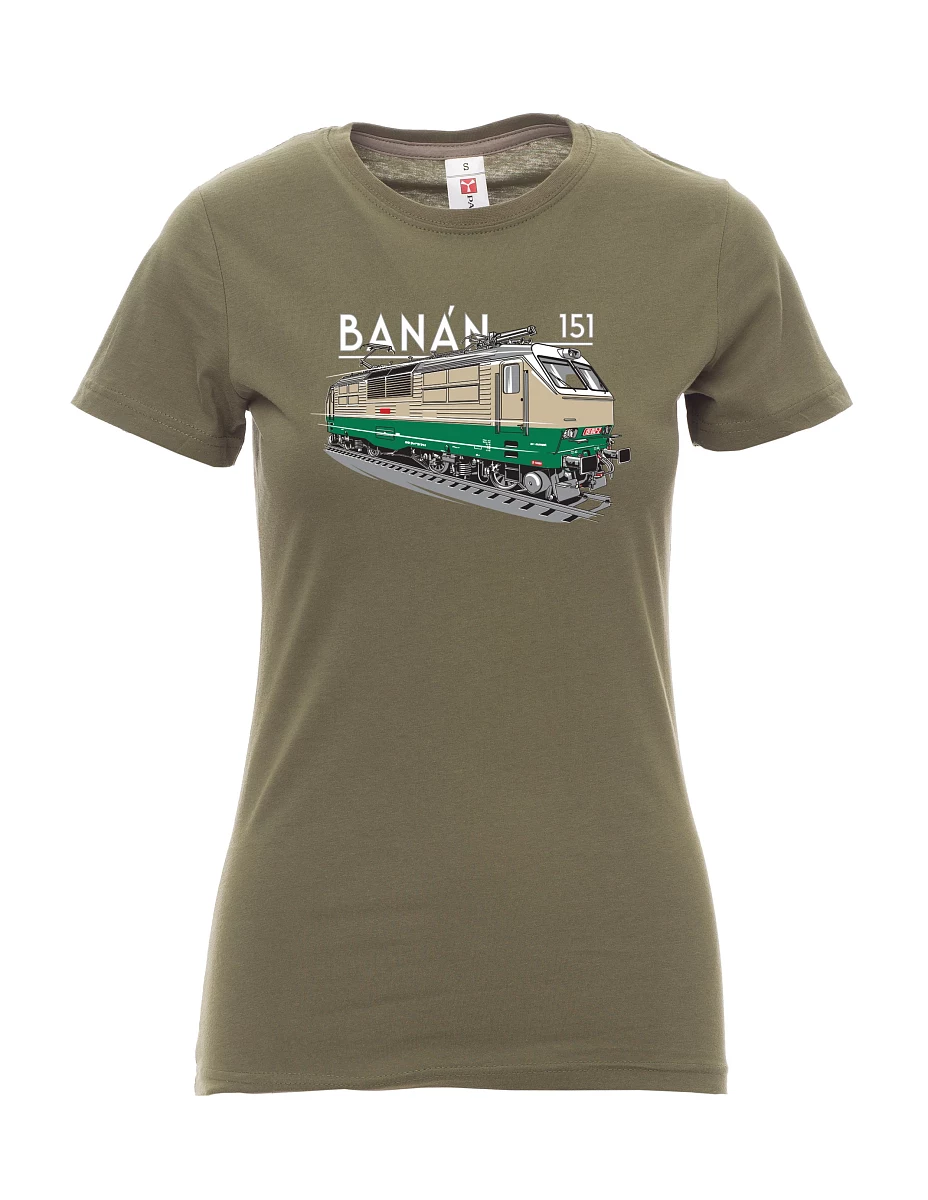 Khaki dámské tričko Elektrická lokomotíva 151 "banán"