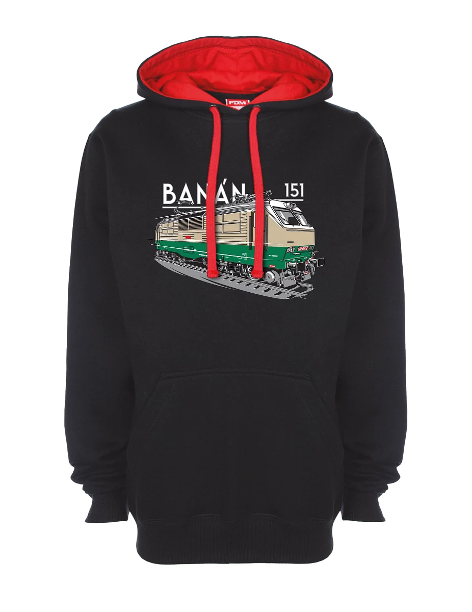 Červeno-černá mikina Elektrická lokomotíva 151 "banán"