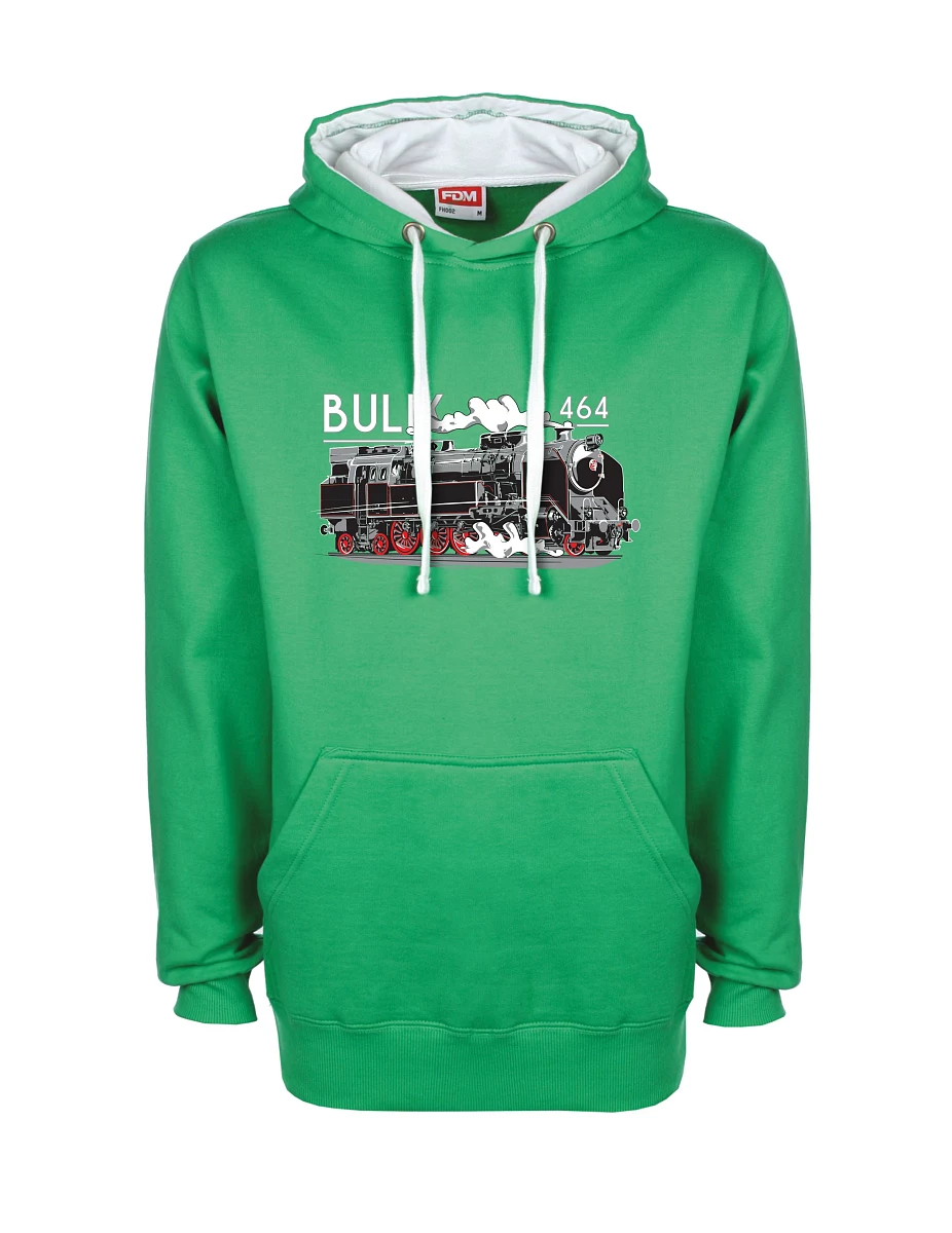 Bílo-zelená mikina Lokomotiva 464 "Bulik"