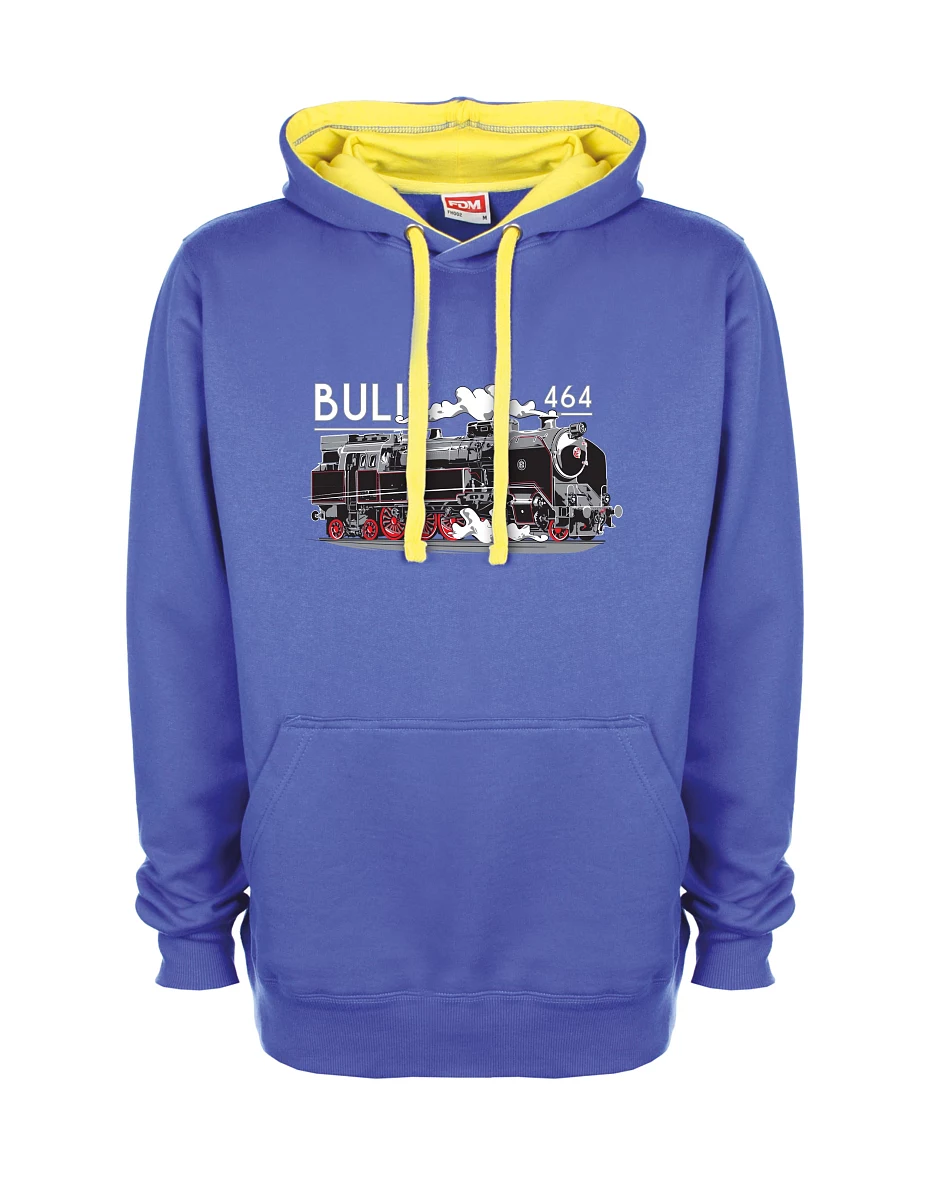 Žluto-modrá mikina Lokomotiva 464 "Bulik"