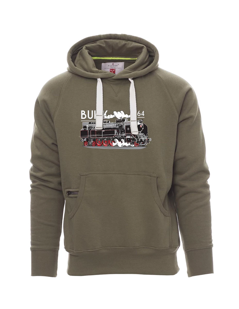 Khaki pánská mikina Lokomotíva 464 "Bulik"