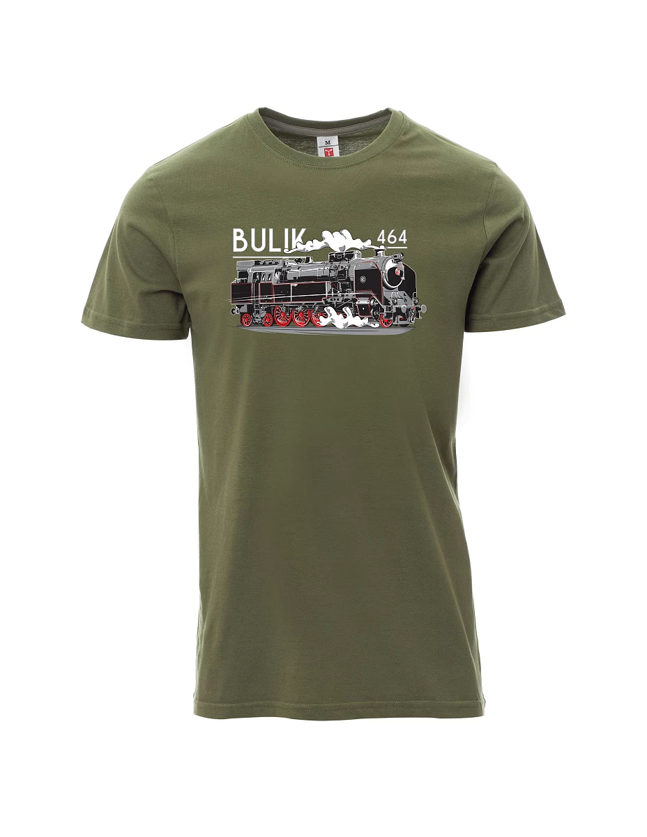 Khaki pánské tričko Lokomotíva 464 "Bulik"