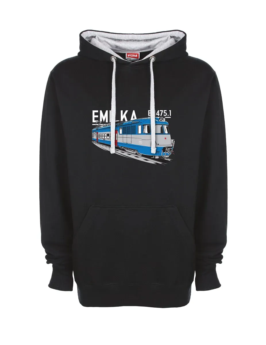 Šedo-černá mikina Elektrické jednotky 475.1 "Emilka"