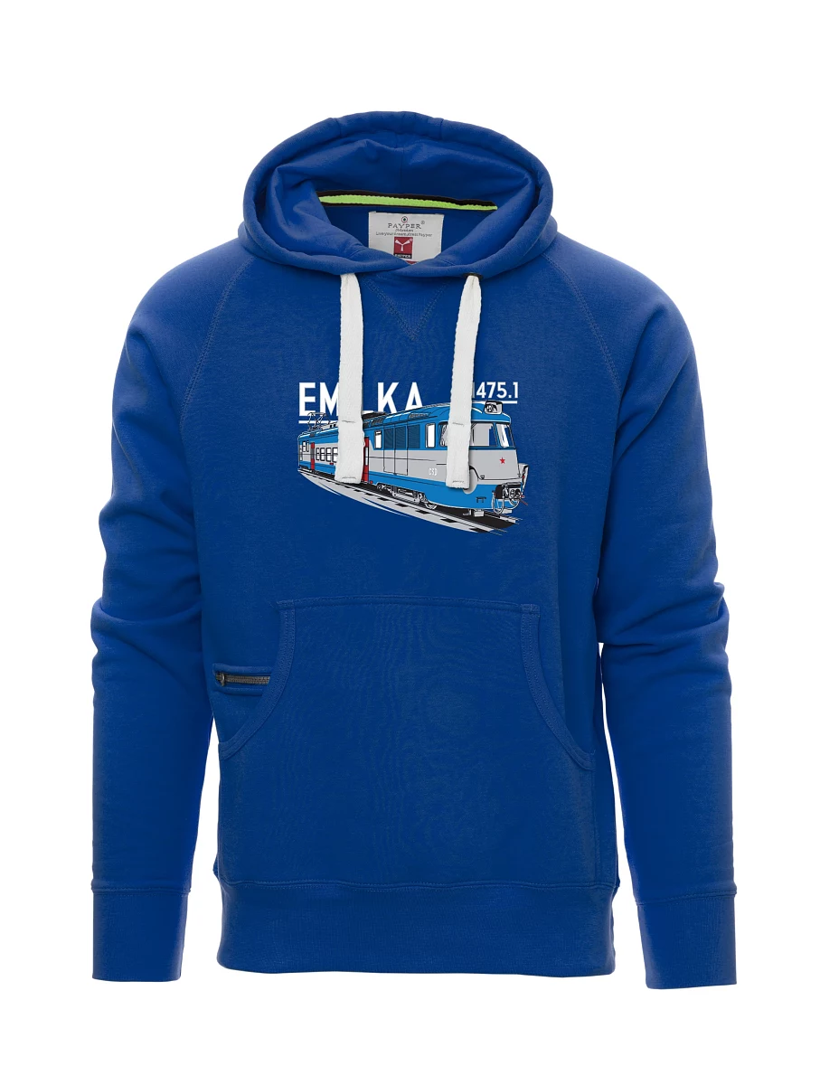 Modrá pánská mikina Elektrické jednotky 475.1 "Emilka"