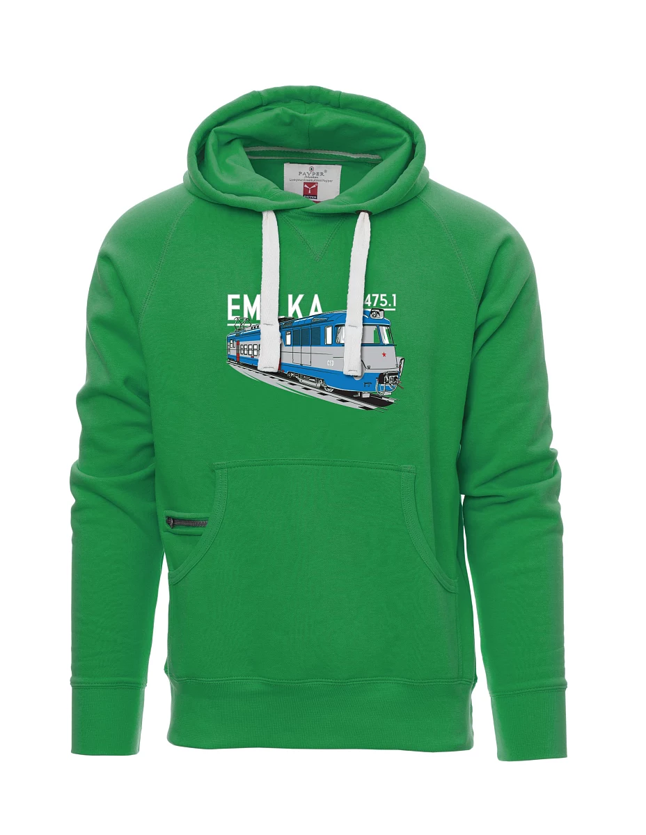 Zelená pánská mikina Elektrické jednotky 475.1 "Emilka"
