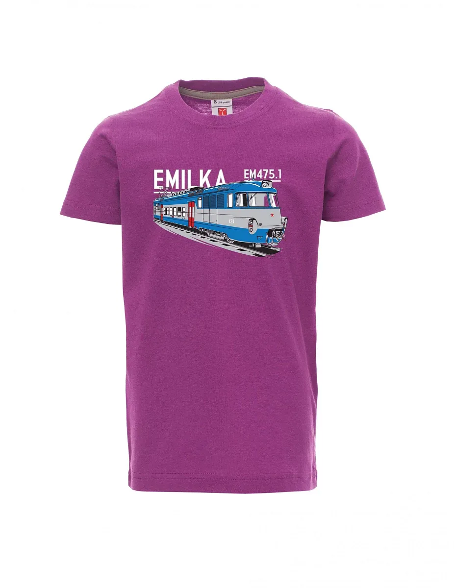 Fialové detské tričko Elektrické jednotky 475.1 "Emilka"
