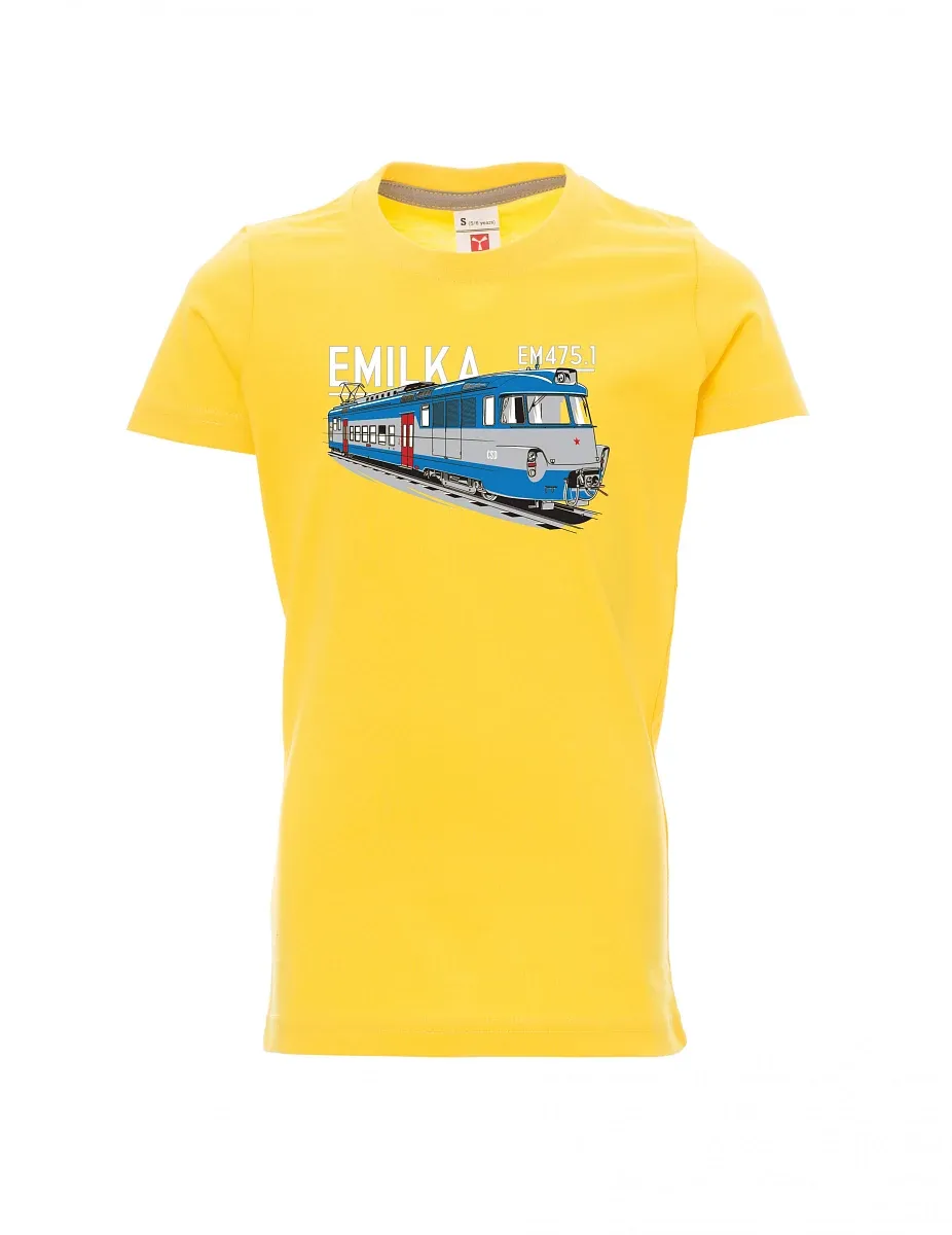 Žluté detské tričko Elektrické jednotky 475.1 "Emilka"