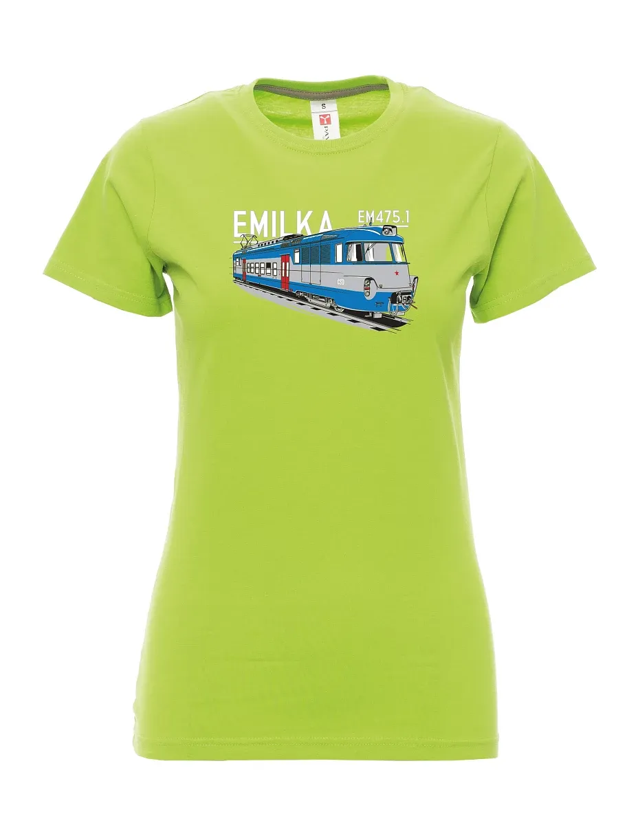 Limetkové dámské tričko Elektrické jednotky 475.1 "Emilka"
