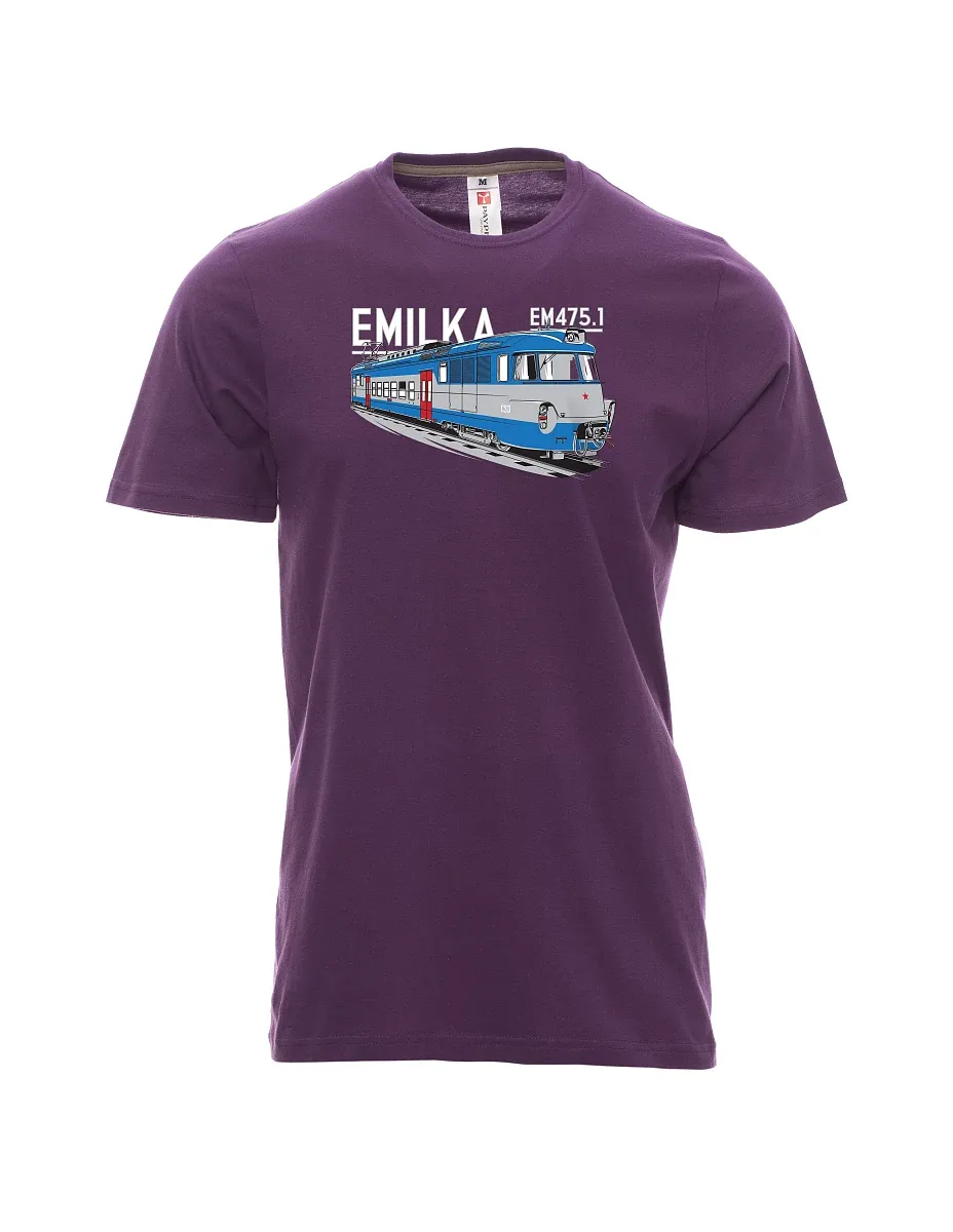 Fialové pánské tričko Elektrické jednotky 475.1 "Emilka"