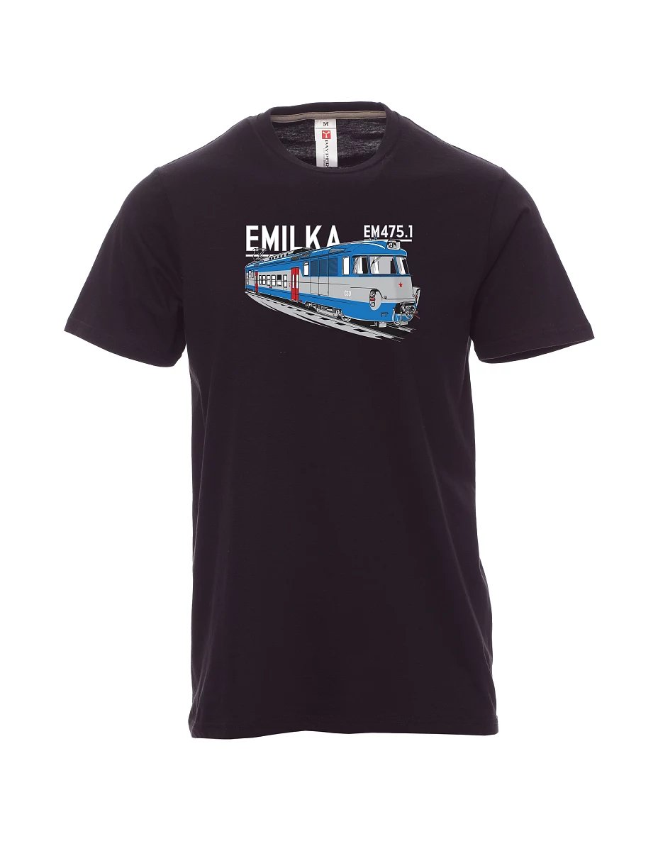 Černé pánské tričko Elektrické jednotky 475.1 "Emilka"