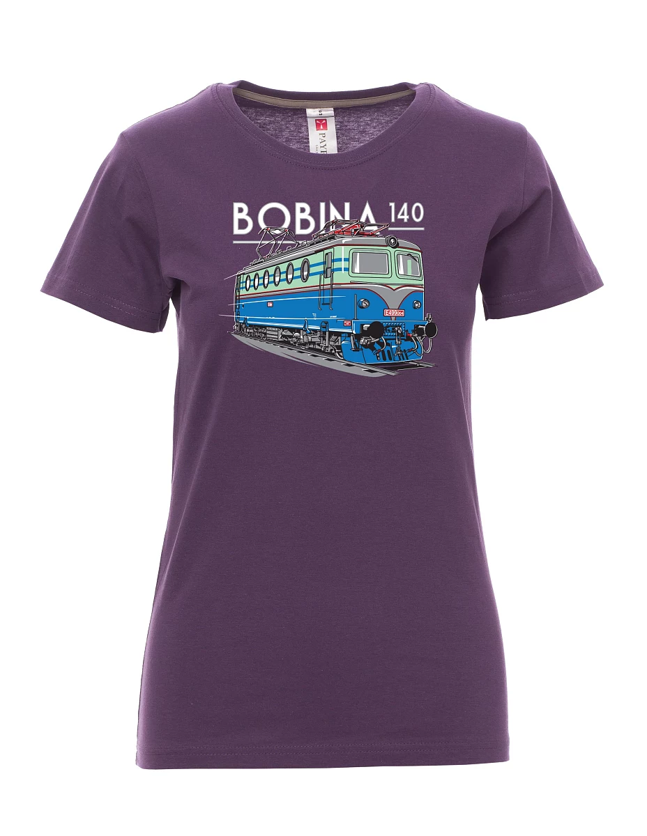 Fialové dámské tričko Lokomotíva 140 "Bobina"