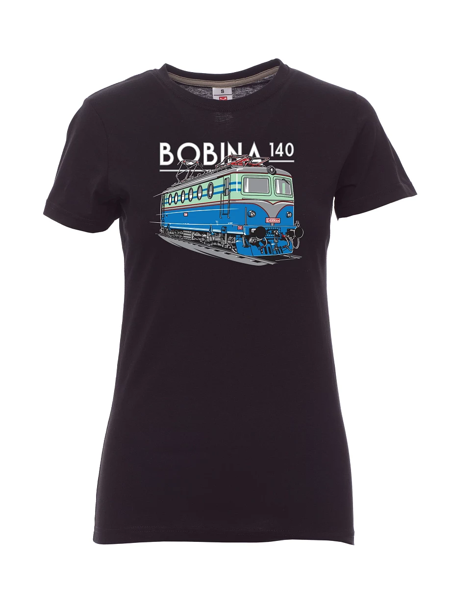Černé dámské tričko Lokomotíva 140 "Bobina"