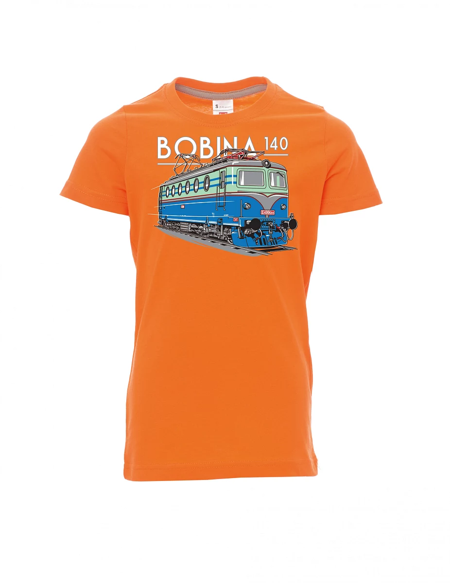 Oranžové detské tričko Lokomotíva 140 "Bobina"