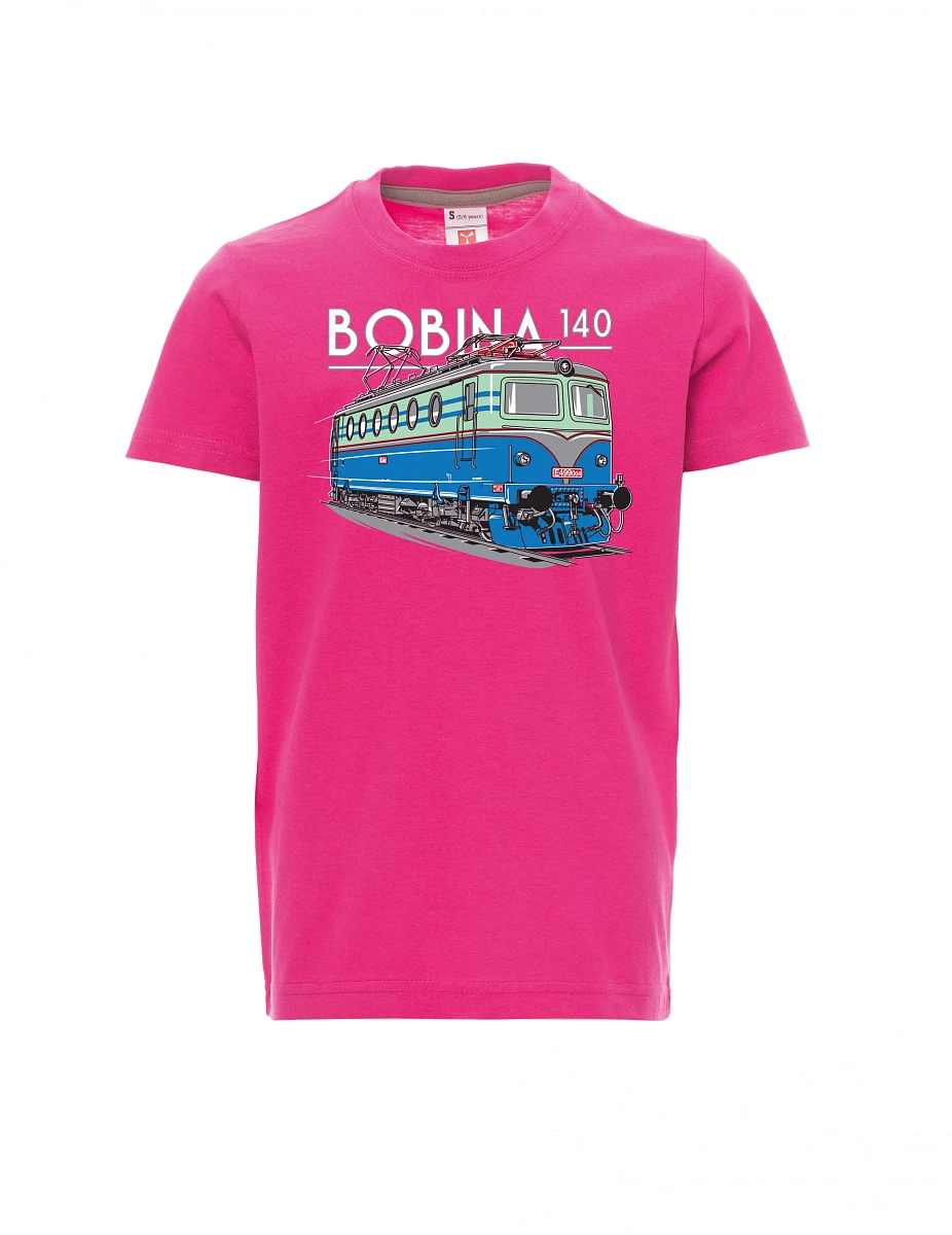 Růžové detské tričko Lokomotíva 140 "Bobina"