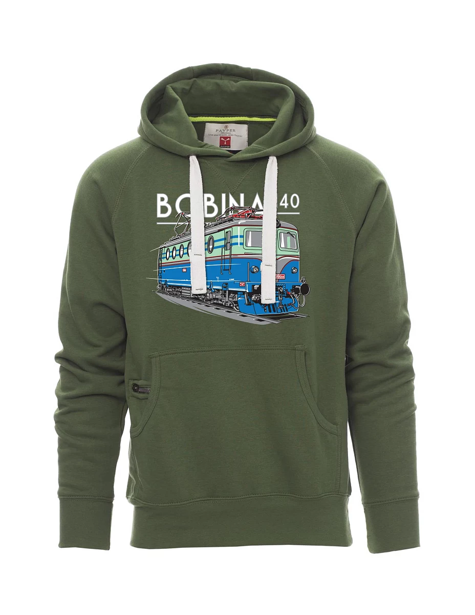 Tmavě zelená pánská mikina Lokomotíva 140 "Bobina"