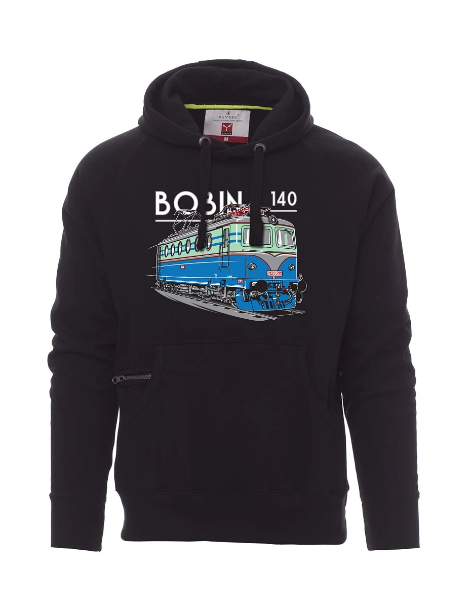 Černá pánská mikina Lokomotíva 140 "Bobina"