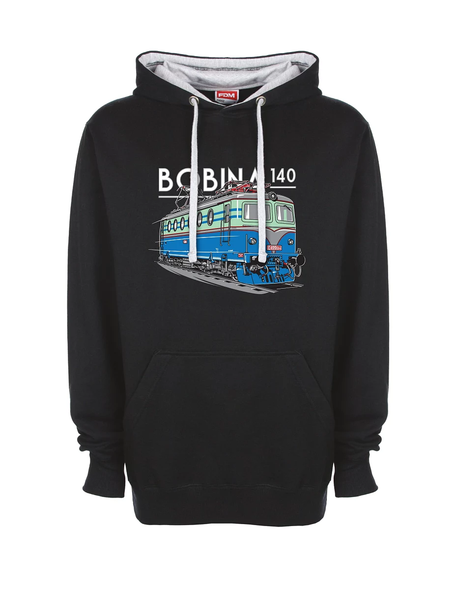 Šedo-černá mikina Lokomotíva 140 "Bobina"