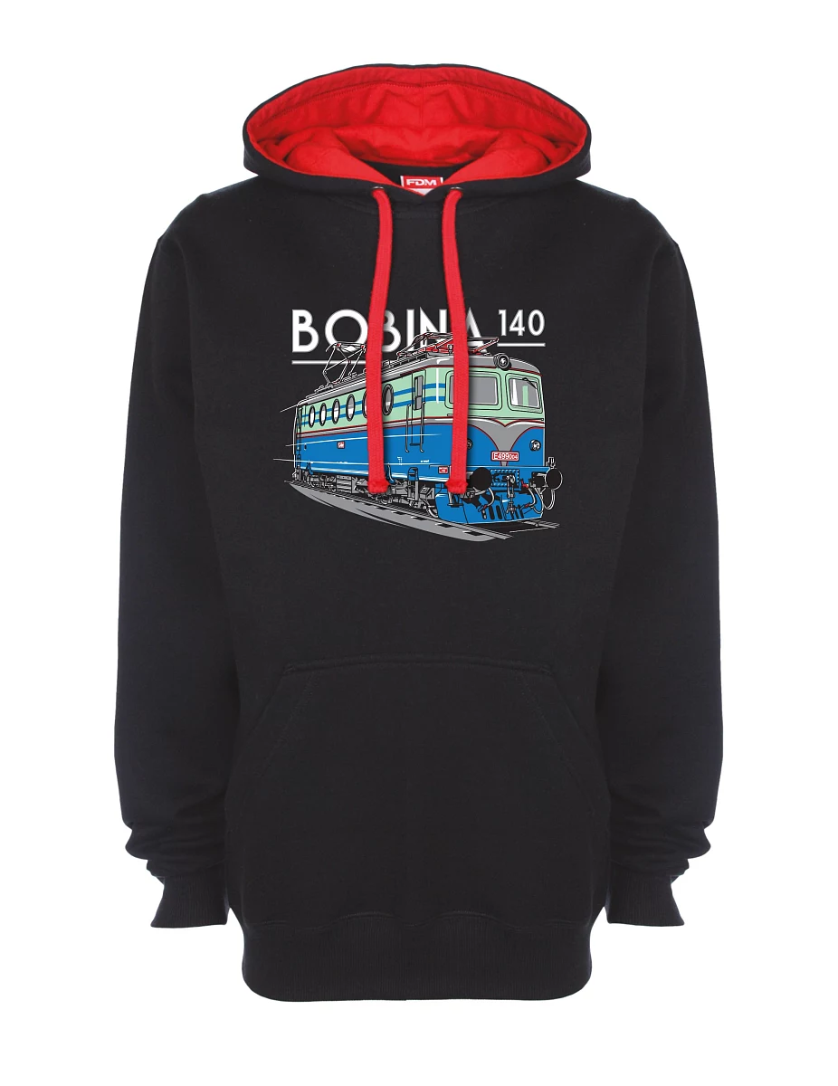 Červeno-černá mikina Lokomotíva 140 "Bobina"