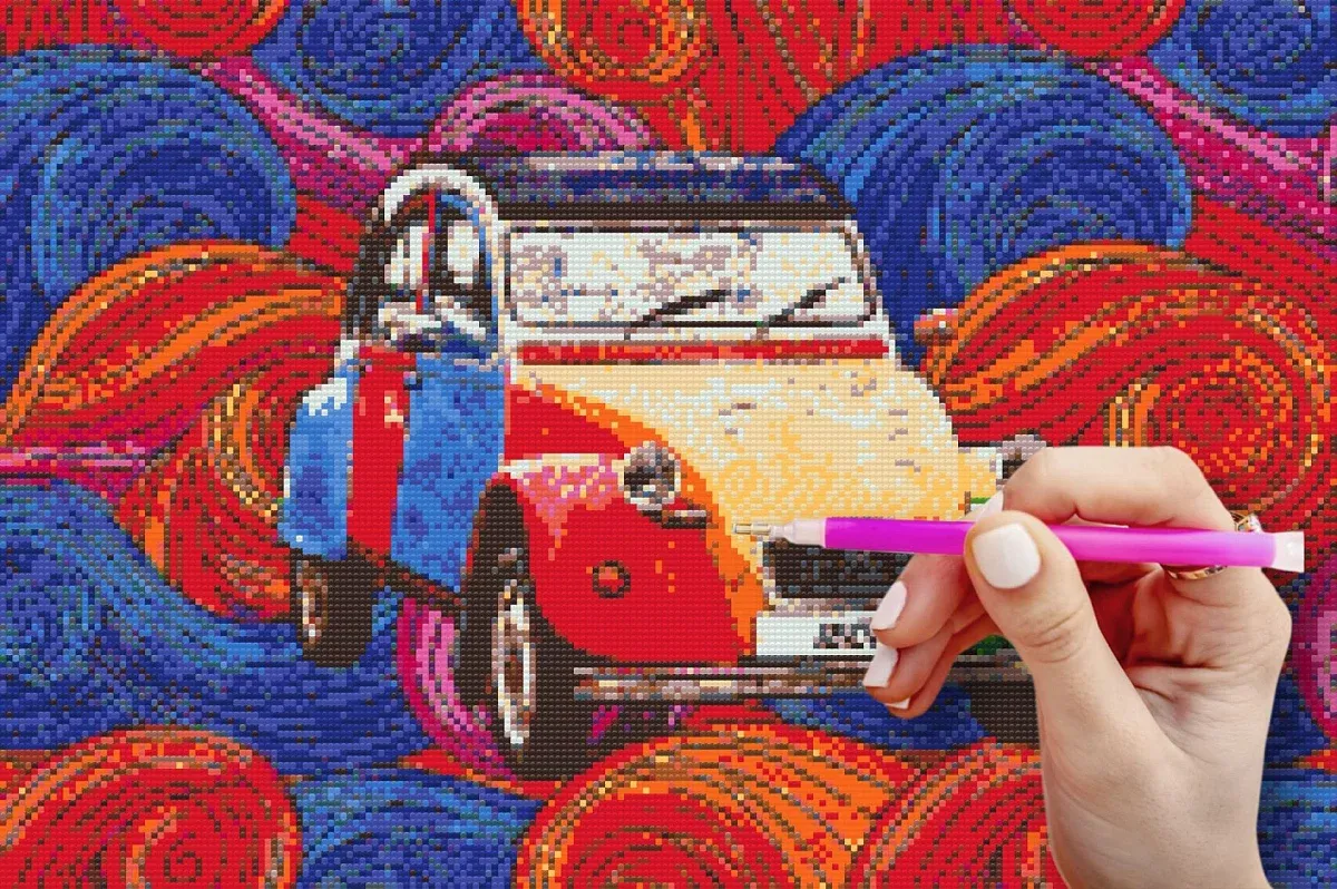Diamantové maľovanie podľa čísel - obraz veterána 2CV