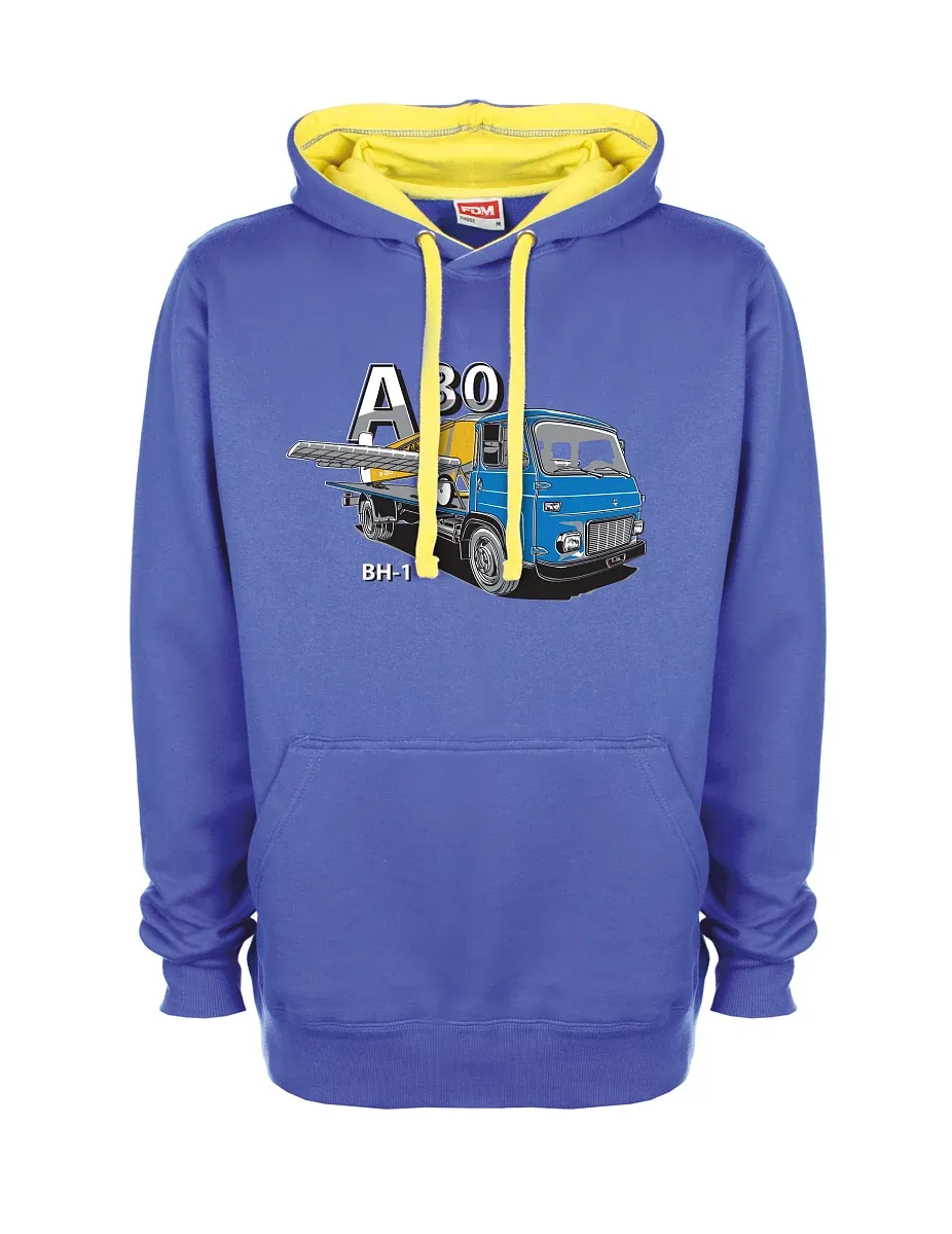 Žluto-modrá mikina Avia A30 a lietadlo BH - 1